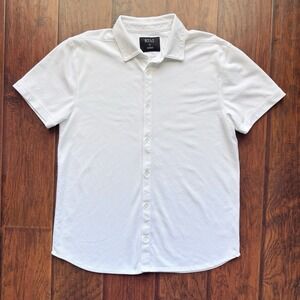 BYLT Mens Bayside Perfect White Oxford Shirt XL Stretch Button Up Short Sleeve